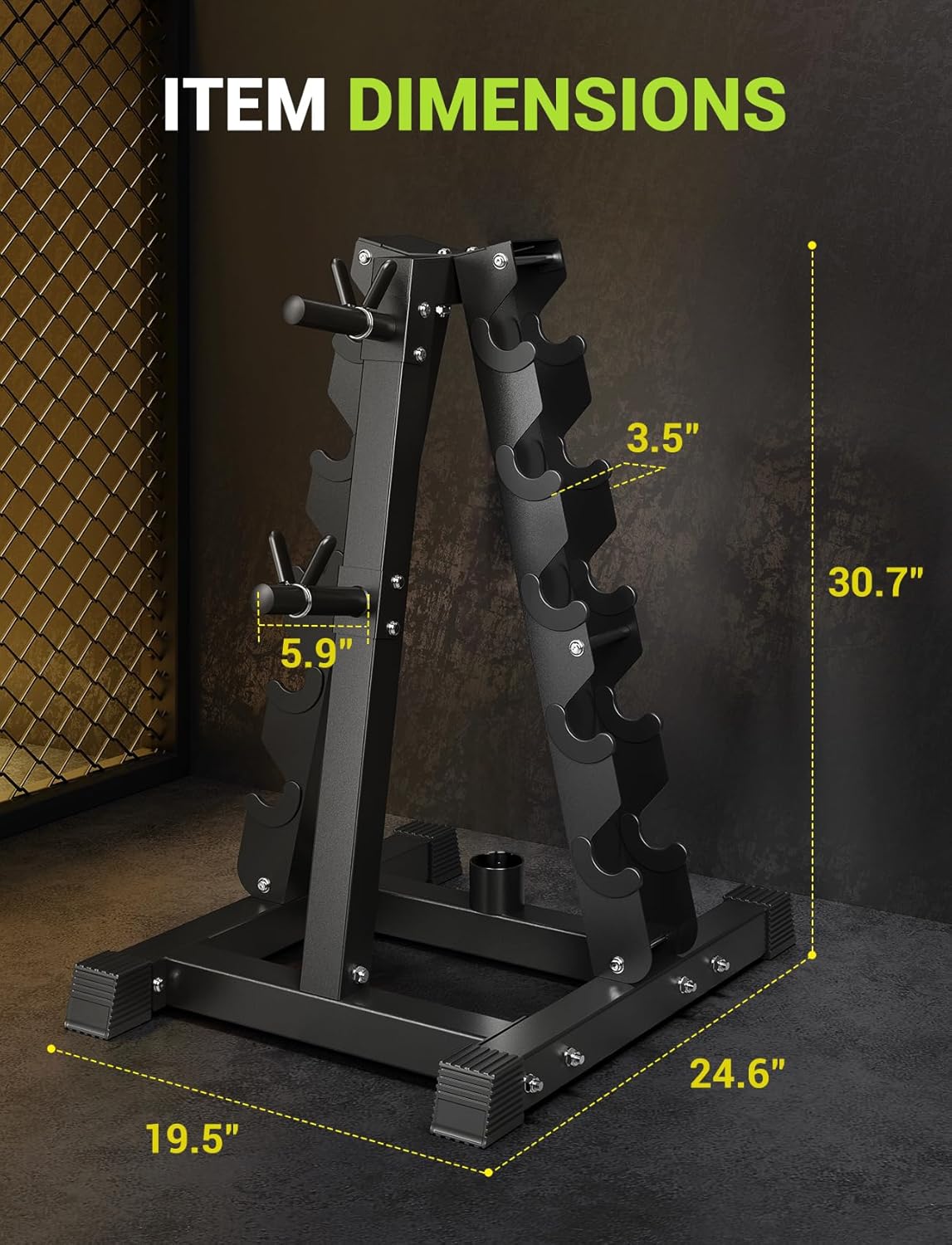 YOLEO Dumbbell Rack - 3 Tier & 5 Tier Compact Weight Rack for Dumbbell, Kettlebell, Barbell, Heavy Duty Weight Storage Organizer, Space-Saving Dumbbell Storage Stand Holder for Home Gym - 1100LBS Capacity (Rack Only)