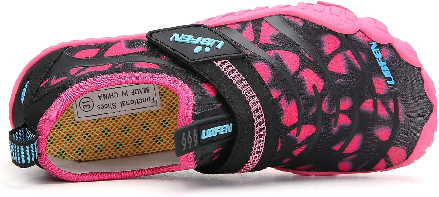UBFEN Water Shoes for Kids Boys Girls Aqua Socks Barefoot Beach Sports Swim Pool Quick Dry Lightweight Toddler Little Big Kid