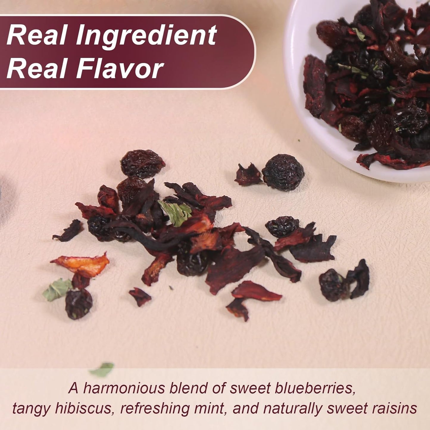 TEARELAE - Blueberry Tea, 40 Count - Premium Blueberry Tea Bags with Hibiscus, Mint & Raisins - Refreshing Taste - Non-GMO - Caffeine-Free