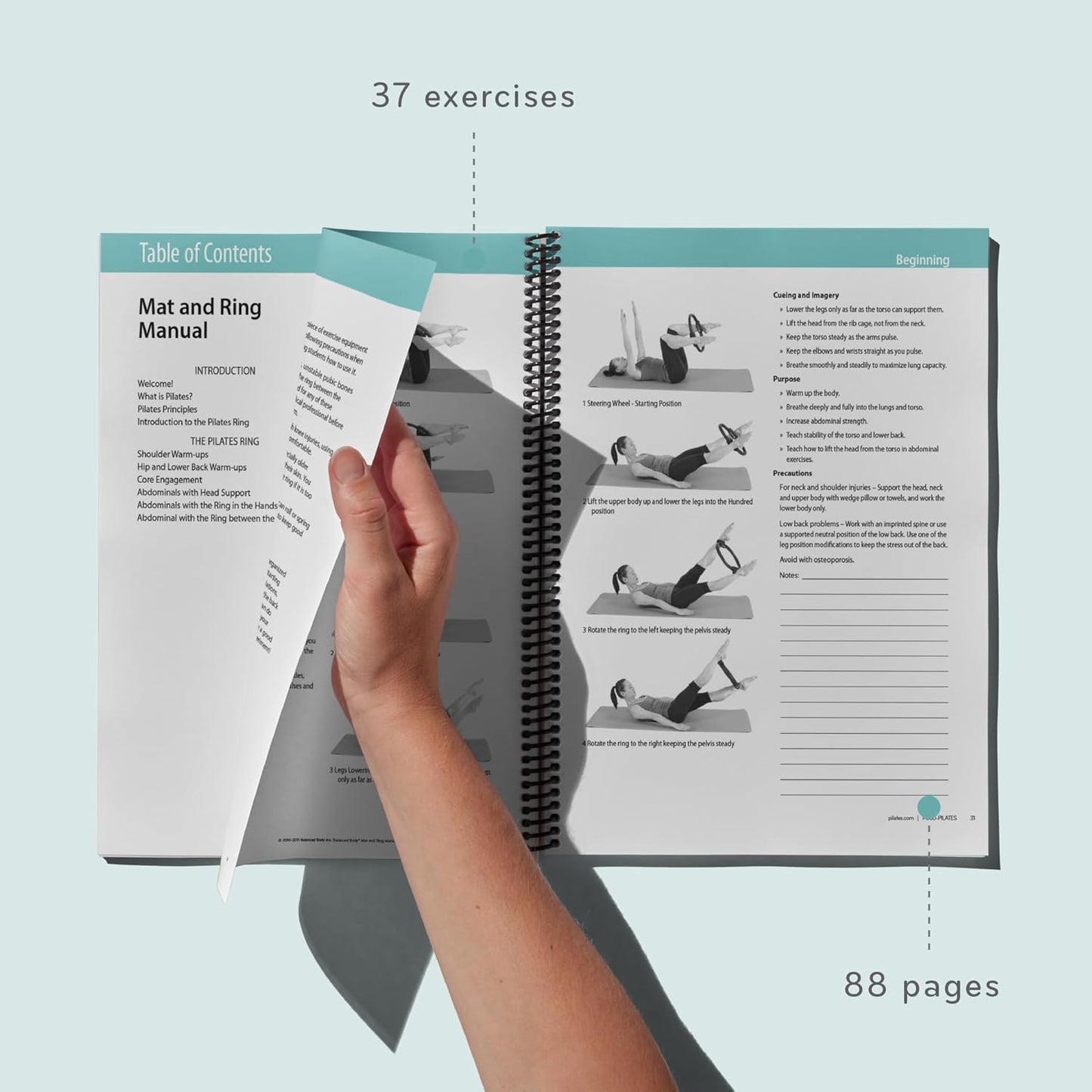 Balanced Body Mat and Ring Guide, Pilates Mat and Ring Guide for Workout Equipment, for Home Gym or Studio Use