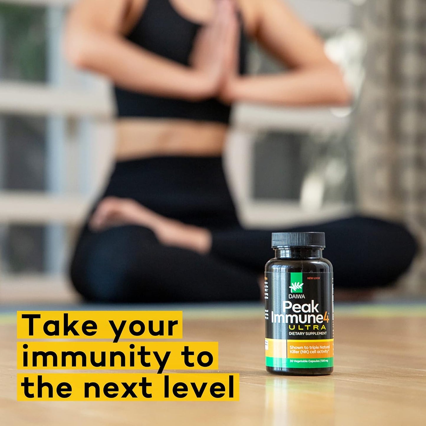 Daiwa PeakImmune4 Natural Immune Support Supplement with RBAC Rice Bran and Mycelia Extract from Shiitake Mushrooms - Ultra Strength