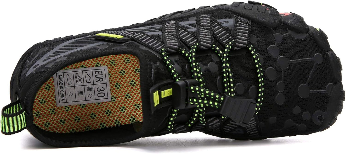 UBFEN Water Shoes for Kids Boys Girls Aqua Socks Barefoot Beach Sports Swim Pool Quick Dry Lightweight Toddler Little Big Kid