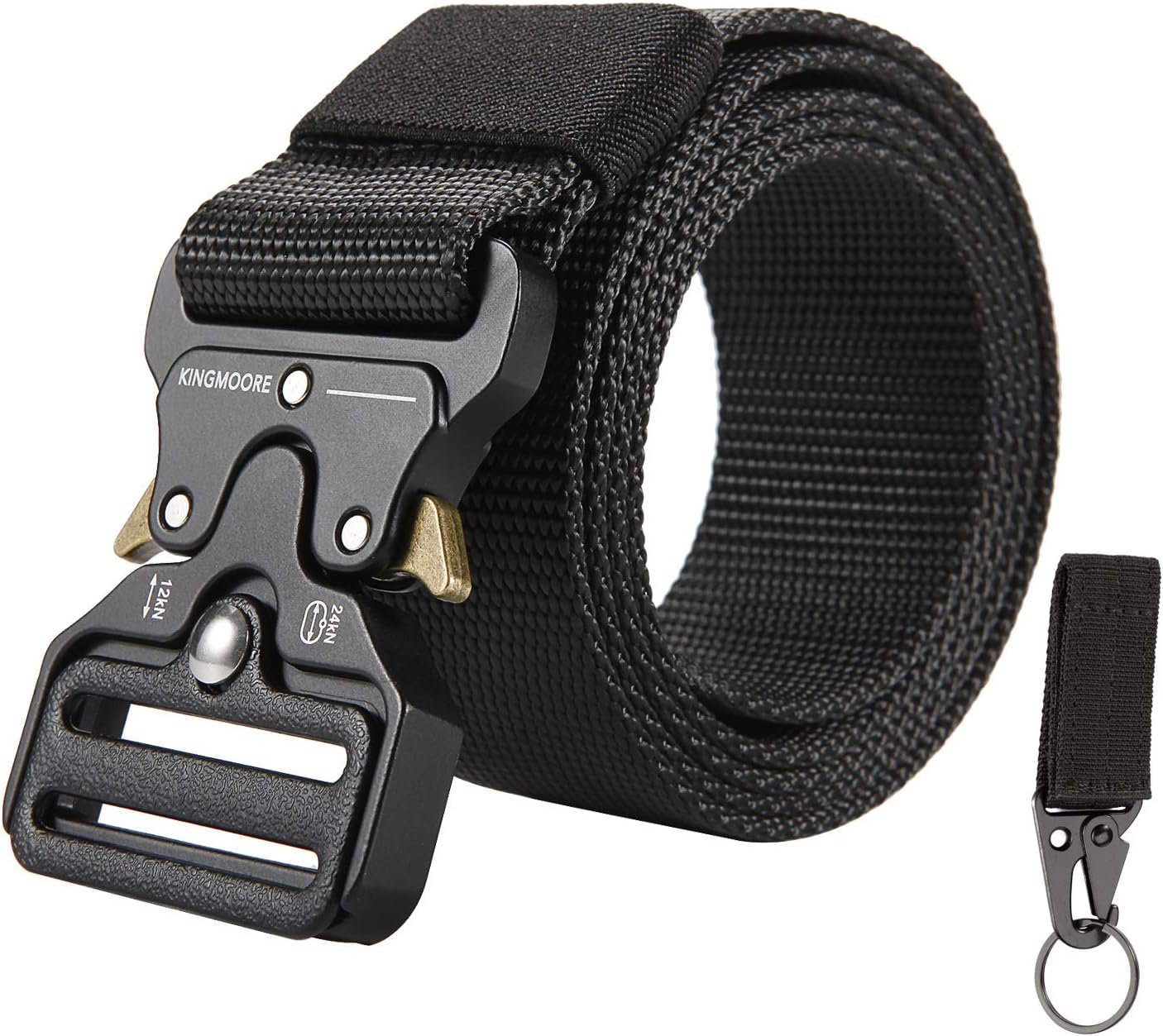 KingMoore Men's Tactical Belt Heavy Duty Webbing Belt Adjustable Military Style Nylon Belts with Metal Buckle