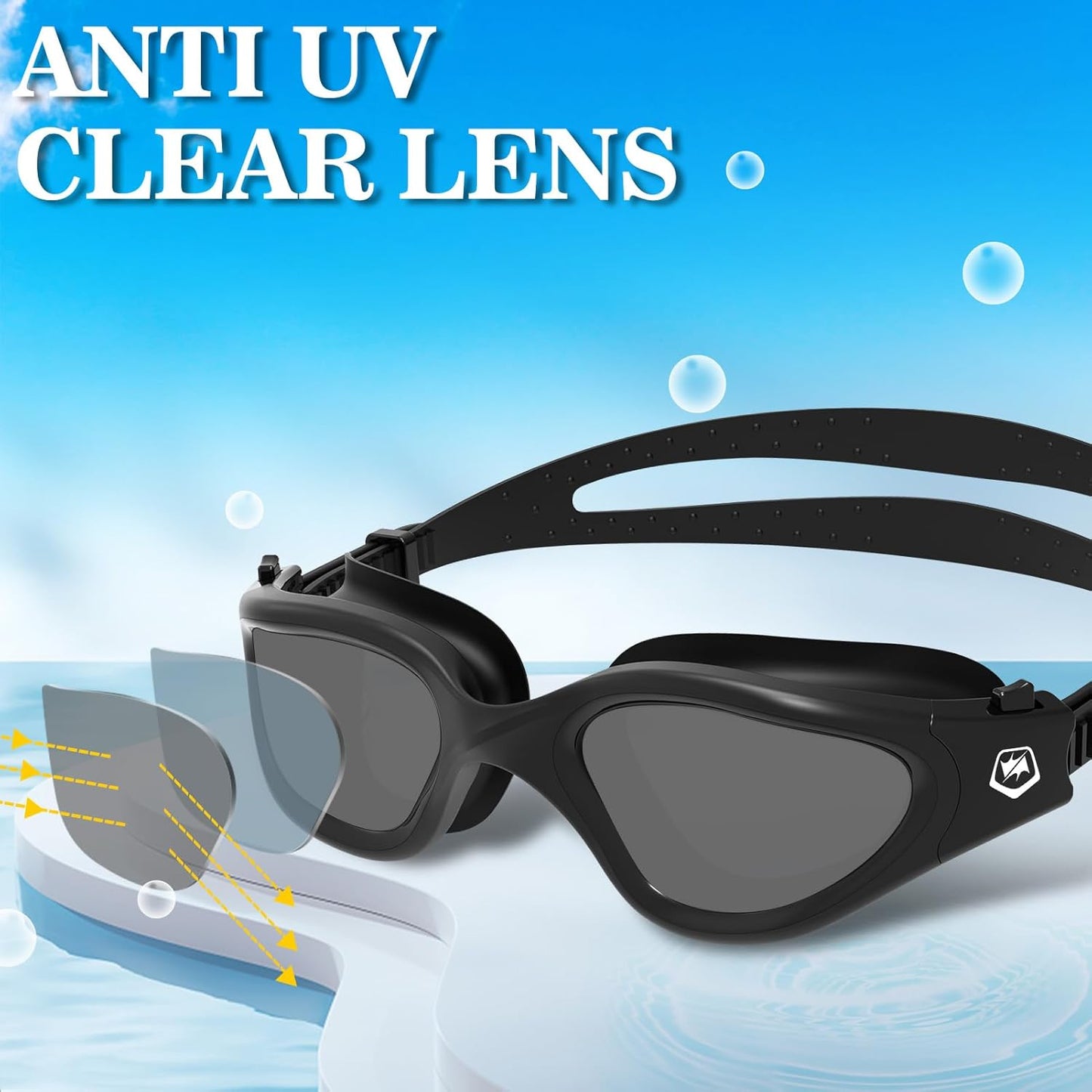 WIN.MAX Polarized Swimming Goggles Swim Pool Goggles Anti Fog Anti UV No Leakage Clear Vision for Men Women Adults Teenagers