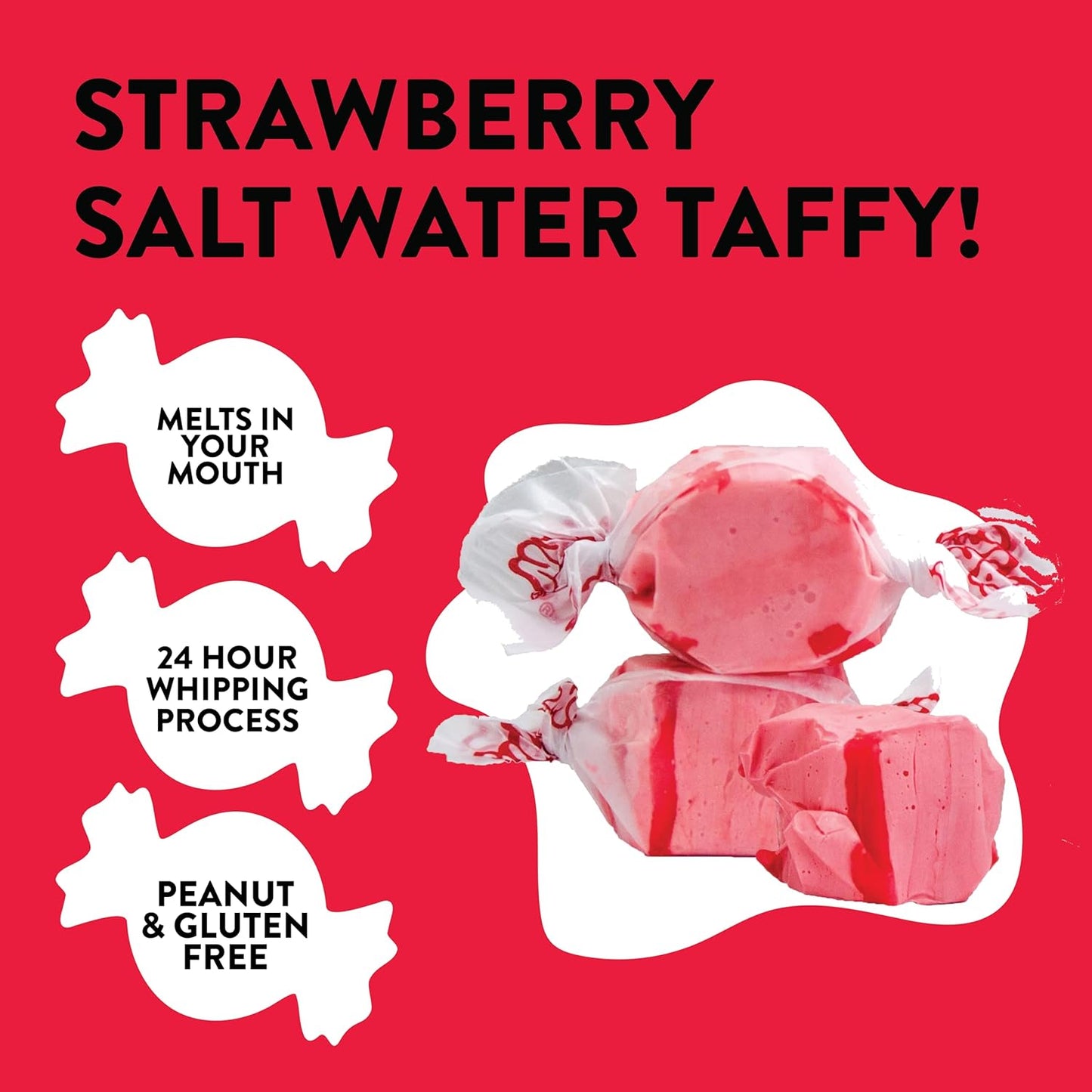 Taffy Town Saltwater Taffy, Strawberry, 2.5Lb