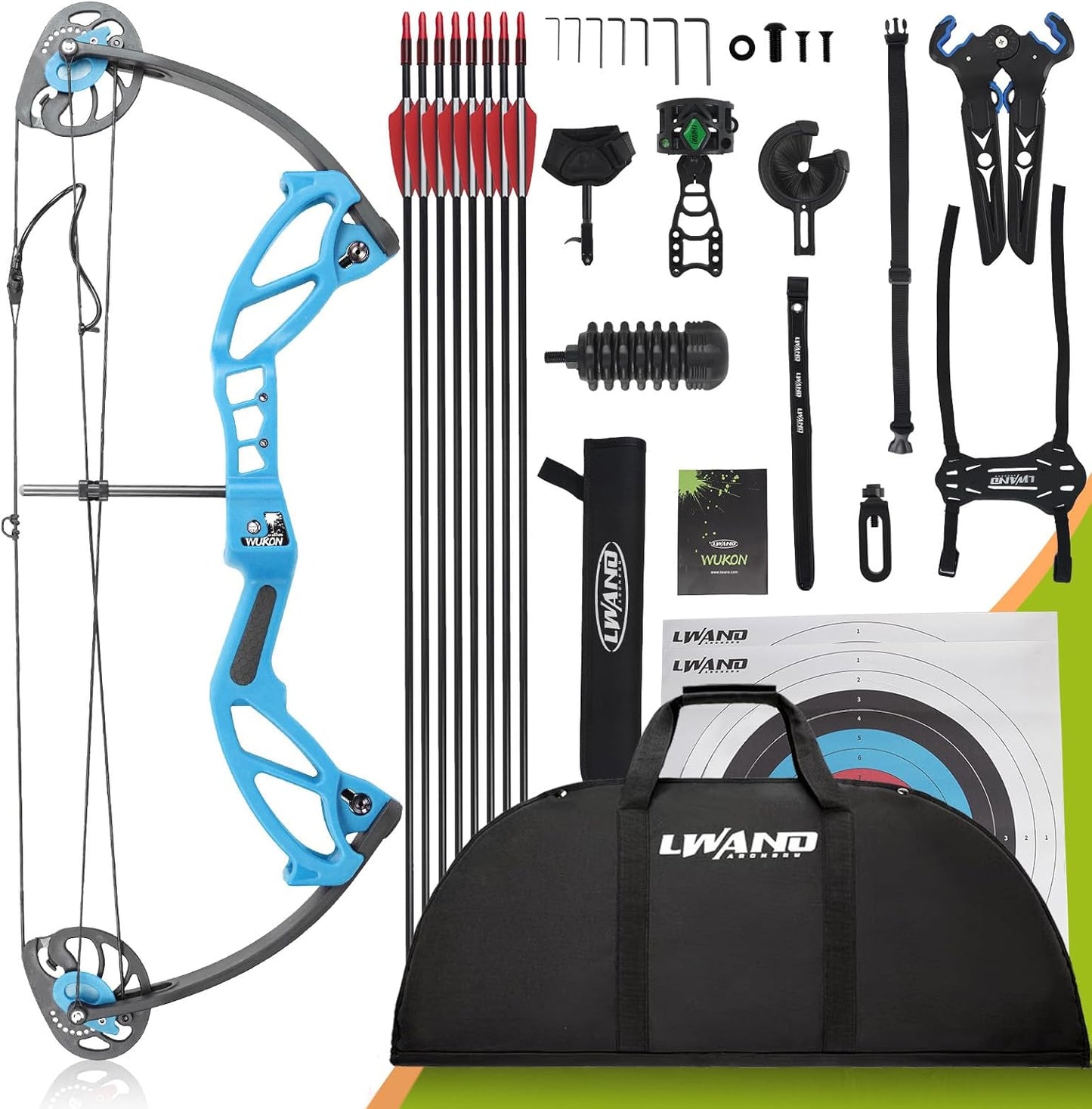 Compound Bow Archery Sets for Youth & Kids,Beginners, Right Hand Compound Bows, Draw Length 18"-27",15-30 lbs Draw Weight, 260fps, Hunting Bow Archery Arrows Set