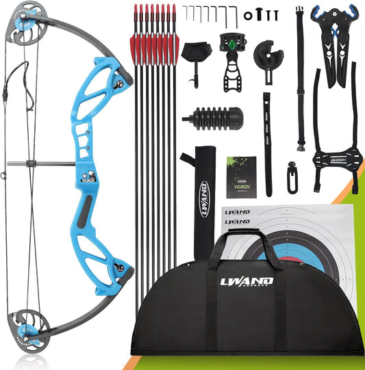 Compound Bow Archery Sets for Youth & Kids,Beginners, Right Hand Compound Bows, Draw Length 18"-27",15-30 lbs Draw Weight, 260fps, Hunting Bow Archery Arrows Set