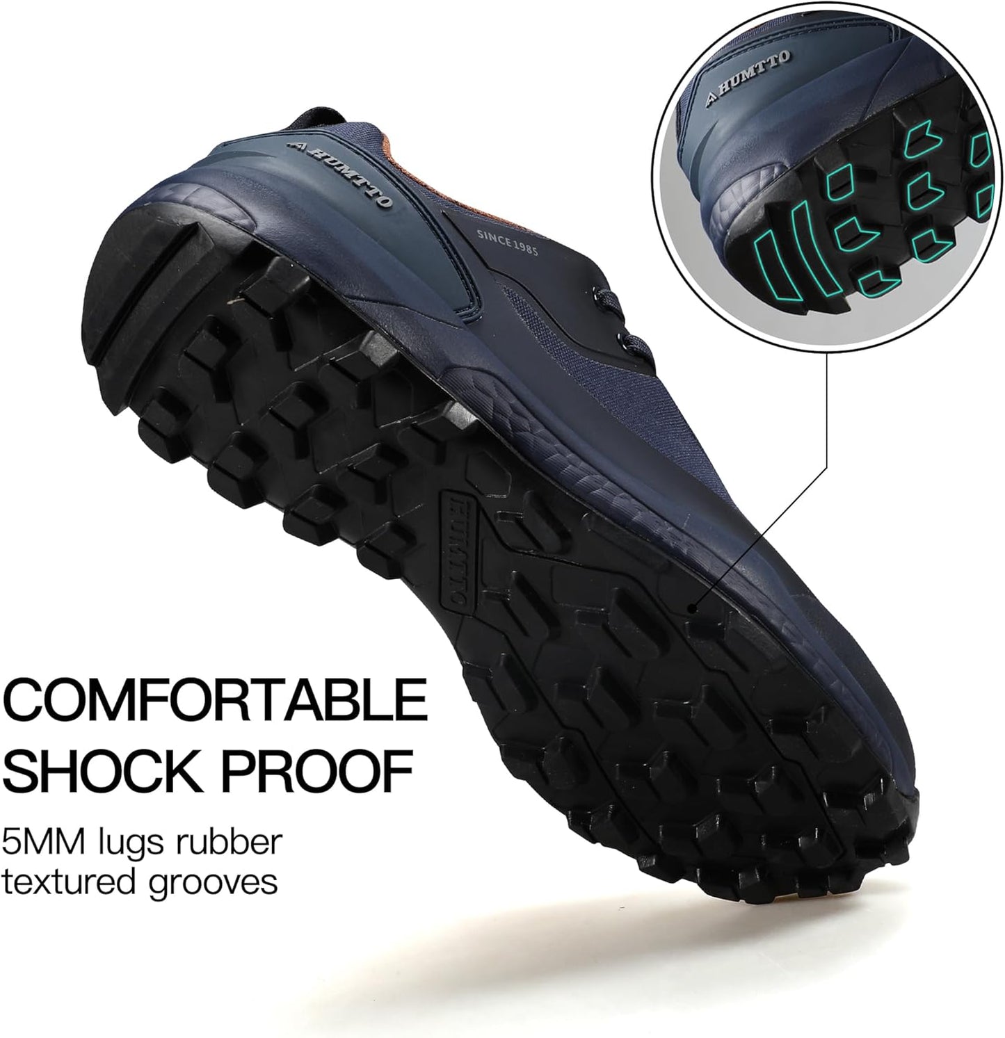 HUMTTO Men's All-Terrain Waterproof Hiking Shoes Lightweight Breathable Trekking Anti Slip Outdoor Trails Shoes