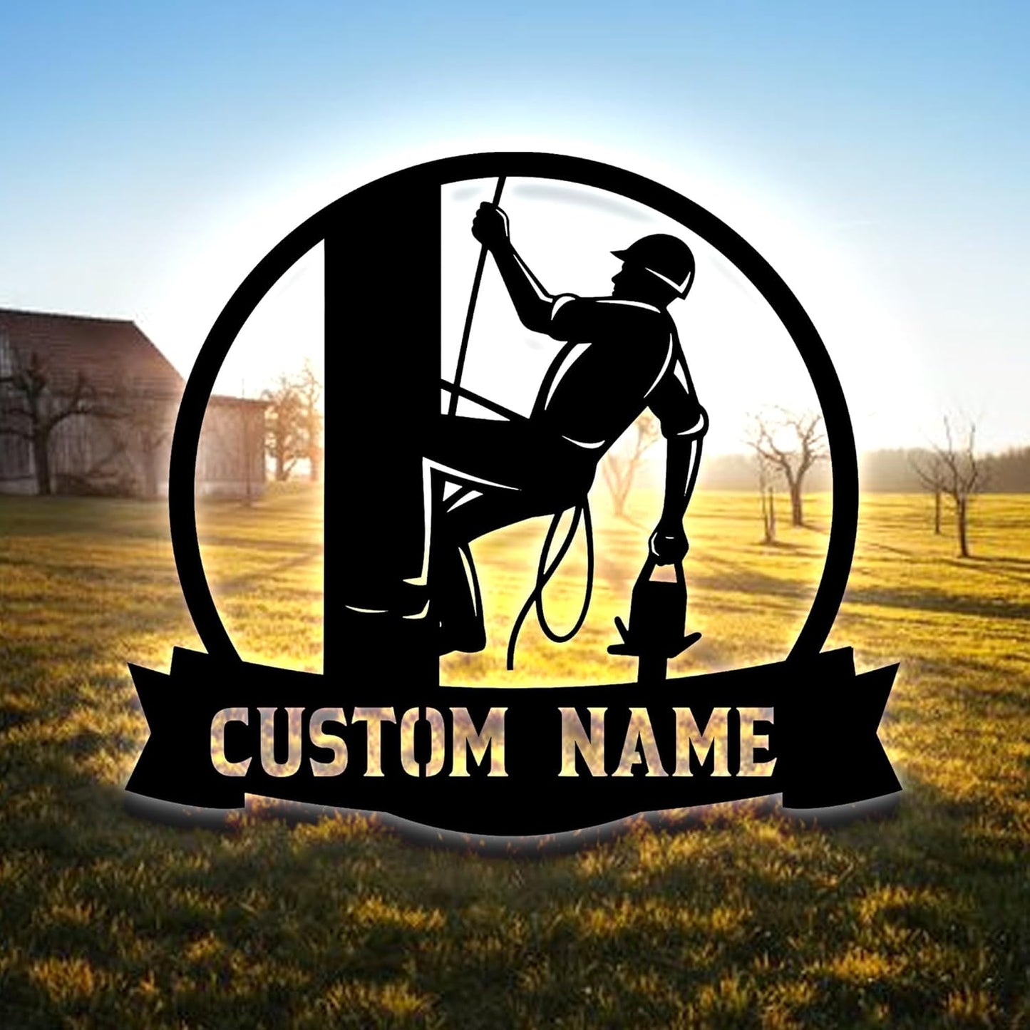 Personalized Electrician Metal Sign with LED Lights, Custom Electrician Metal Wall Art, Gift For Electrican, Wall Art Hanging Home Decor Birthday Xmas Gift