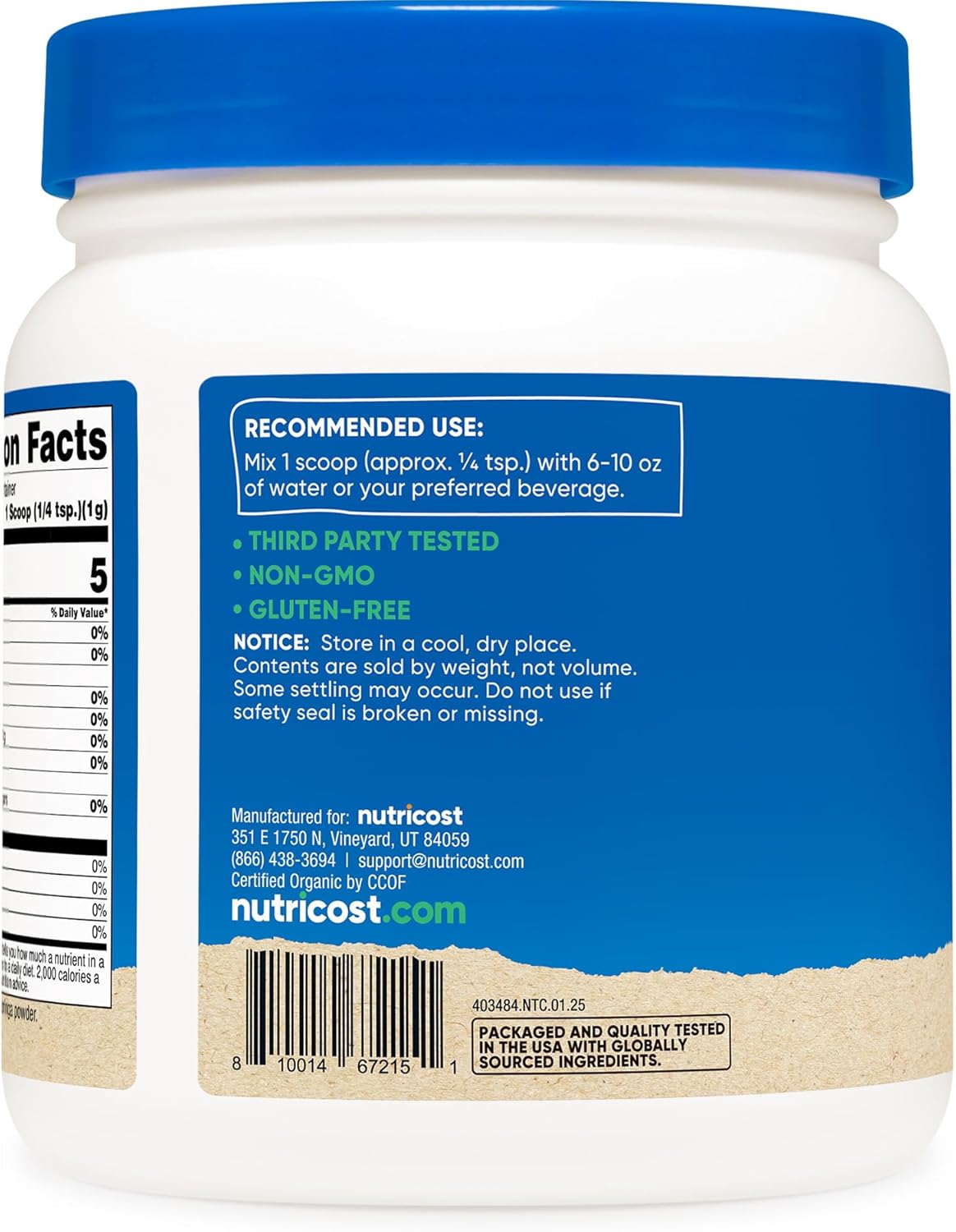 Nutricost Organic Moringa Powder 1LB (16oz) - Gluten Free, Non-GMO, Vegetarian Friendly