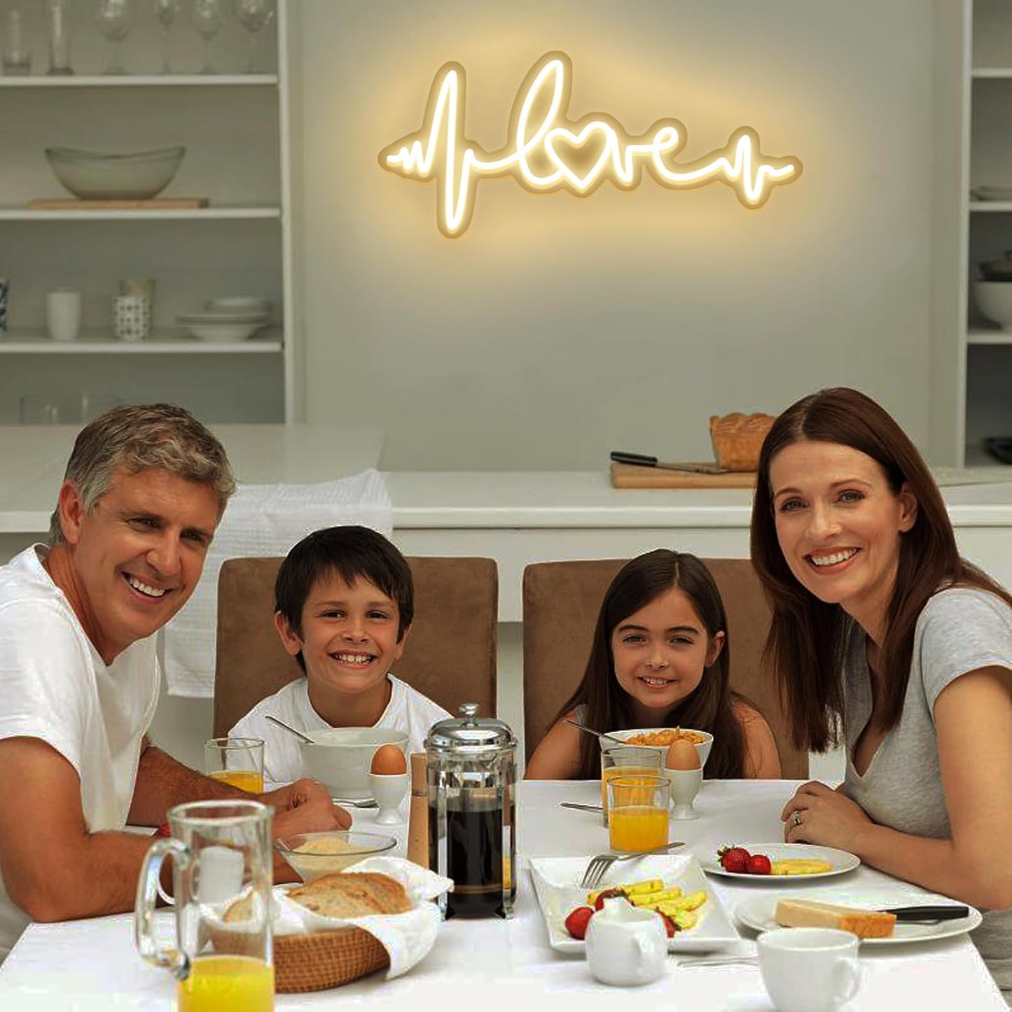 Love Neon Signs LED Heartbeat Shape Night Lights Sign for Wall Decor USB Power Swith Light up Sign for Man Cave Home Room Christmas Club Valentines' Day 5v (18.11"X7.87")