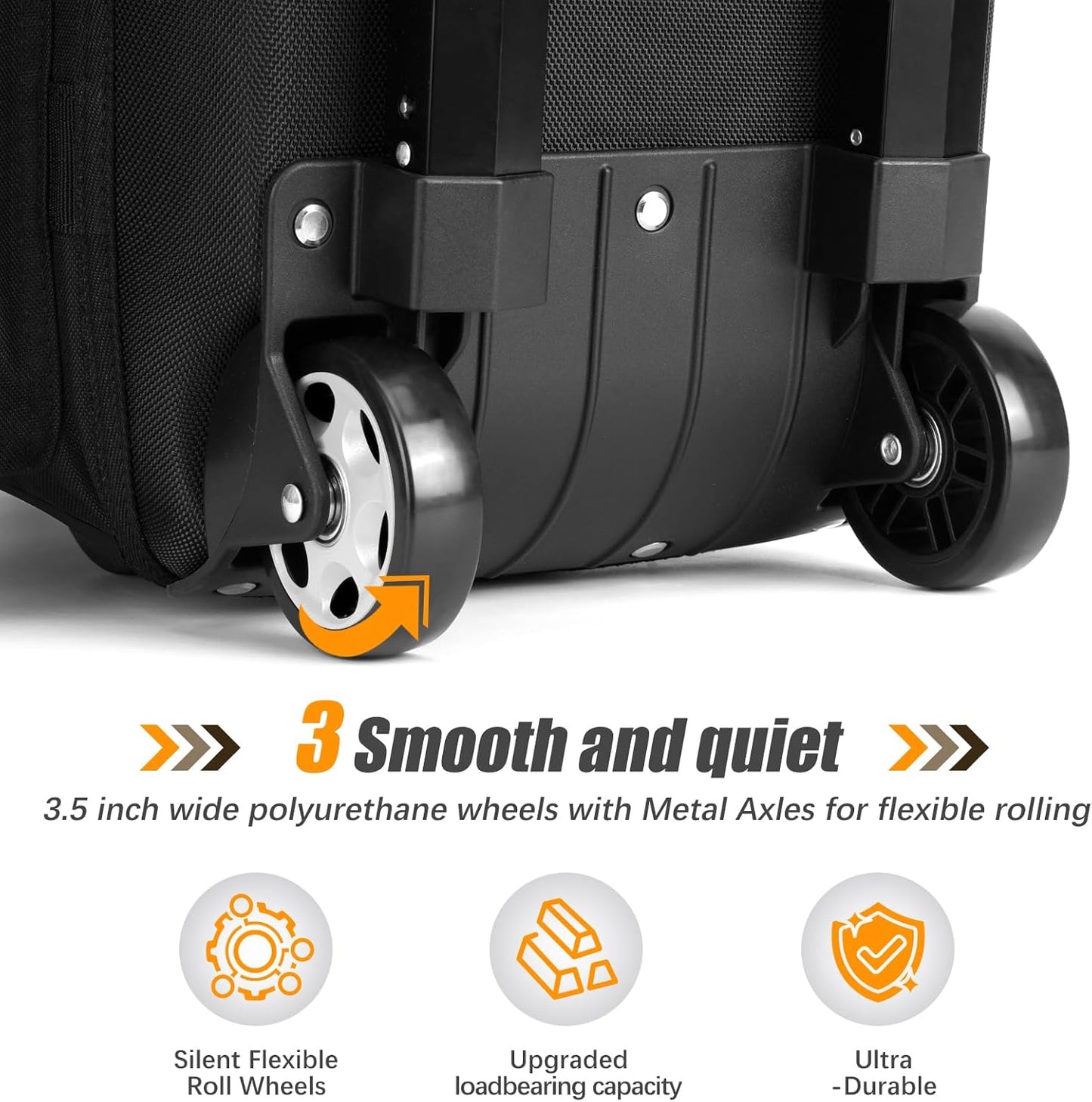 2-3 Ball Bowling Bag with Wheels, Rolling Trolley Bowling Bags with Large Separate Shoe Compartment and Oversized Accessory Pocket