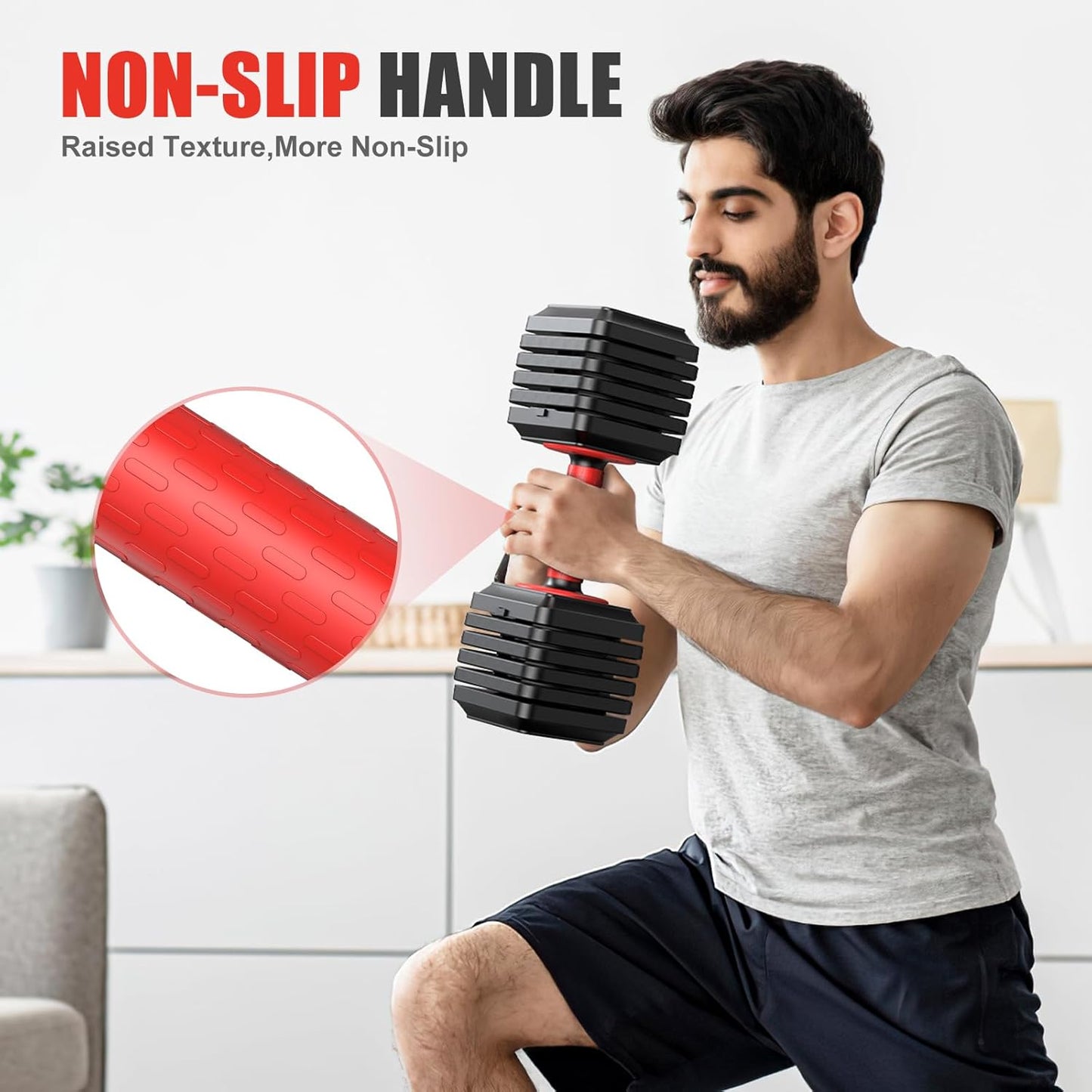 XDDIAS Adjustable Dumbbell Set of 2-25LB/55LB Set-1Sec Adjustable Dumbbell Weights-5 in 1 Free Weights Dumbbells Set with Effortless Tray/No-Slip Handle-Compact Size for Women/Men at Home Gym