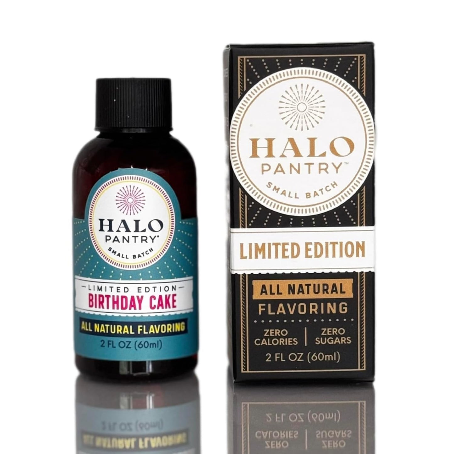 Natural BIRTHDAY CAKE Flavoring extract by HALO PANTRY (2oz) | Sugar-Free, Dye-Free/Colorless, Dairy-Free, Gluten-Free, NO Sweeteners, NO Calories | Perfect for customizing ANY baking, candy, dessert or drink recipes (Pack of 1)