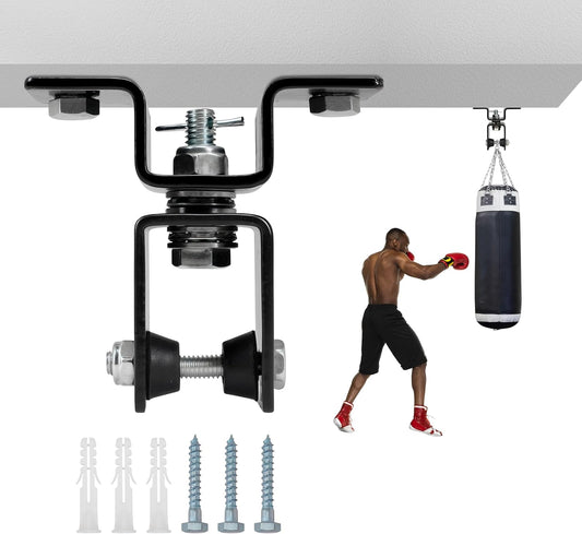 Rotating Punching Bag Hanger with 360degree Swivel Hook Heavy Duty Ceiling Wall Mount for Boxing MMA, Fitness Training Secure Adjustable Steel Bracket Speed Bag Aerial Yoga Swing Gymnastic Rings