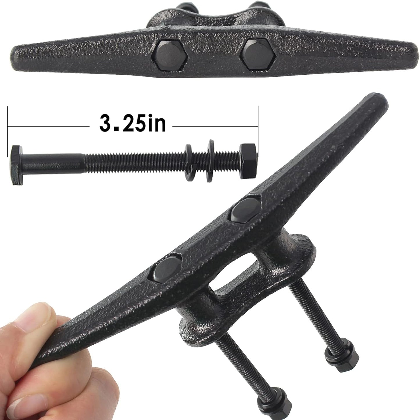 Dock Cleats 6/8/10 inch With Hardware,Electrophoretic Coated Black Boat Cleat Dock Boat Cleats,Rope Cleat Boat Dock Cleats Ideal for Boat Docks, Decks, Piers for Tying up Boats (2,4,6,8,12 Pack)