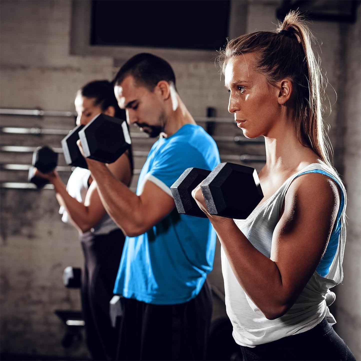 550LB 450LB 350LB Dumbbell Set with Rack Rubber Hex Weights for Home Gym Durable Construction Convenient Storage Space Saving Design Complete Weight Set Barbell Coated for Exercise Training