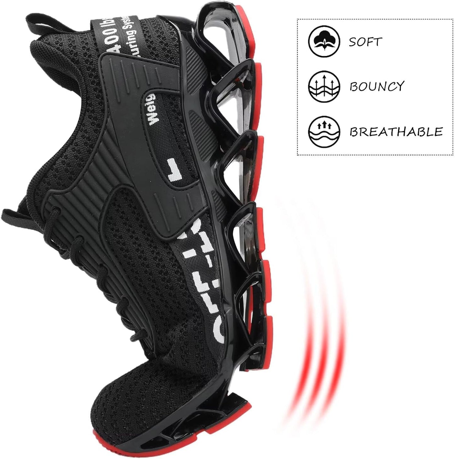 Vooncosir Men's Fashion Sneakers Breathable Mesh Running Shoes Blade Non Slip Soft Sole Casual Athletic Walking Shoes