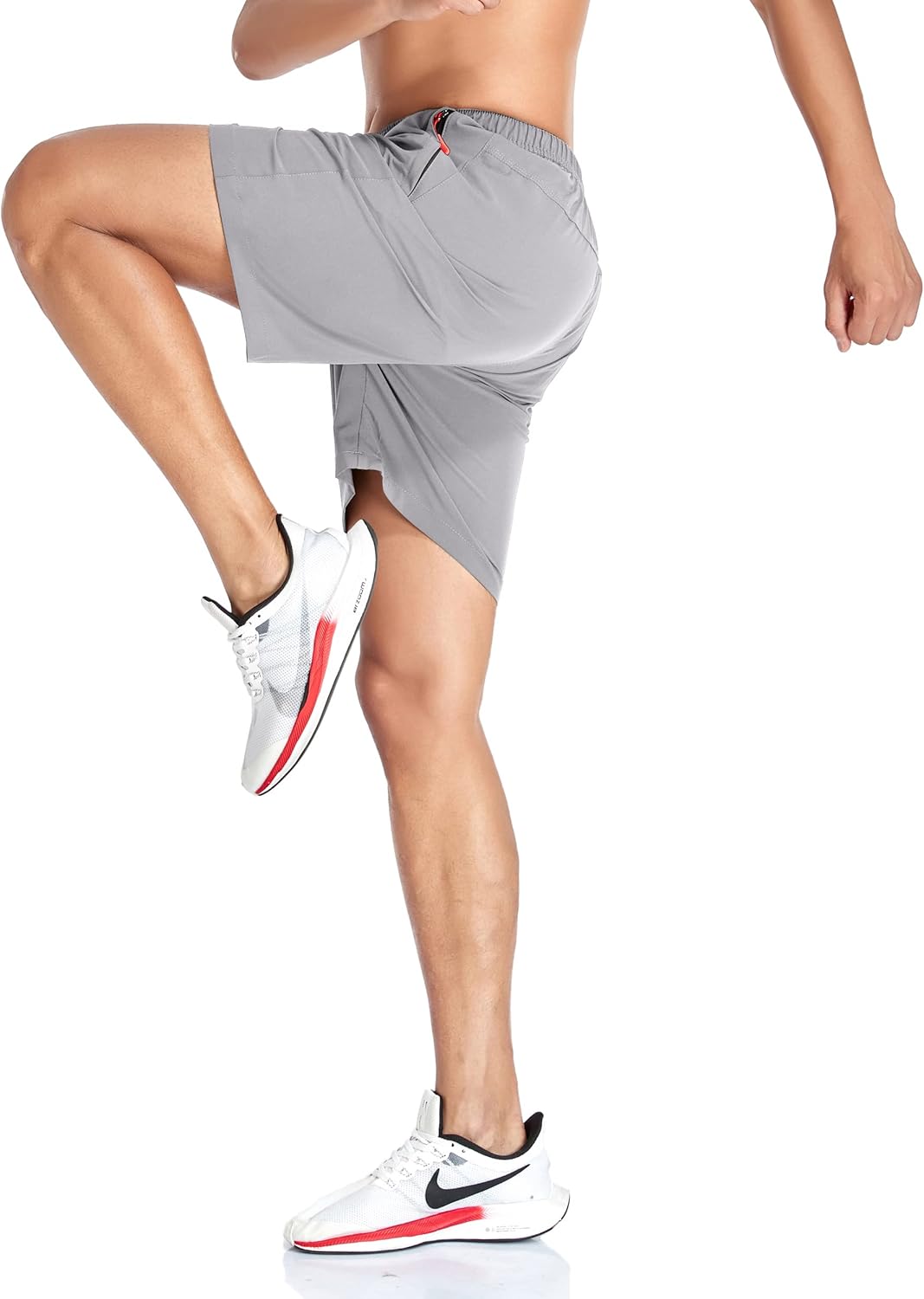 Men's Gym Shorts Sports Quick Dry Workout Running or Casual Training Short with Zipper Pockets