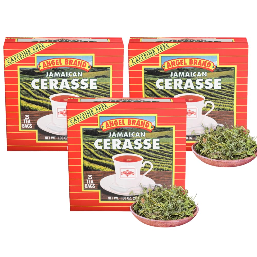 Angel Brand Cerasse Tea Bags Jamaican 25 – Pack of 3 – Herbal Tea for Cleansing, Detox, &