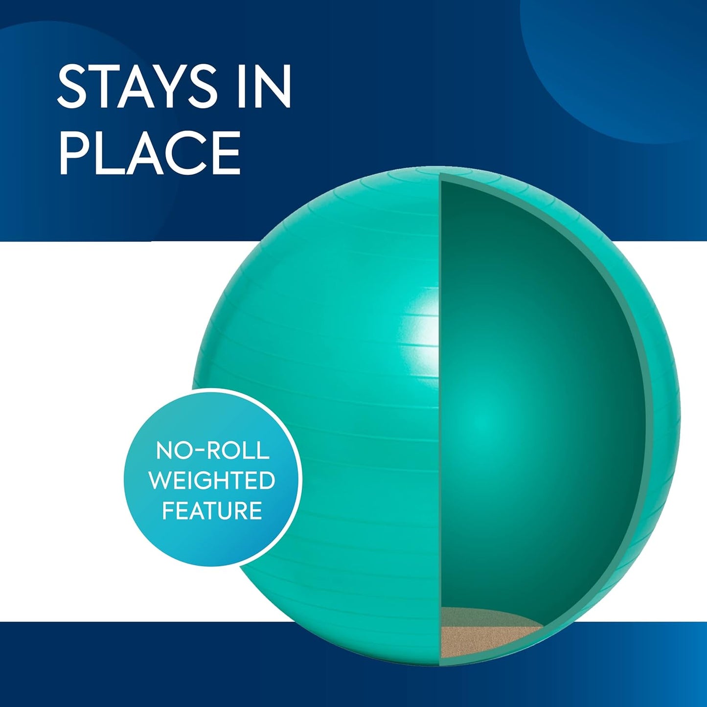 Bouncyband Balance Ball – Create Flexible Seating to Improve Focus at School, Office, or Home with This No-Roll Weighted Ball