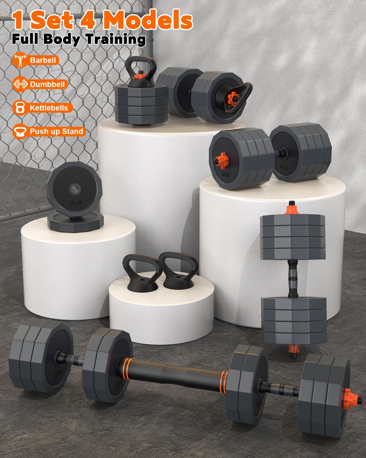 Adjustable Dumbbells Set, 45/65/85 lbs Free Weight Set with Connector, 4 in1 Dumbbells Set for Home Gym Workout