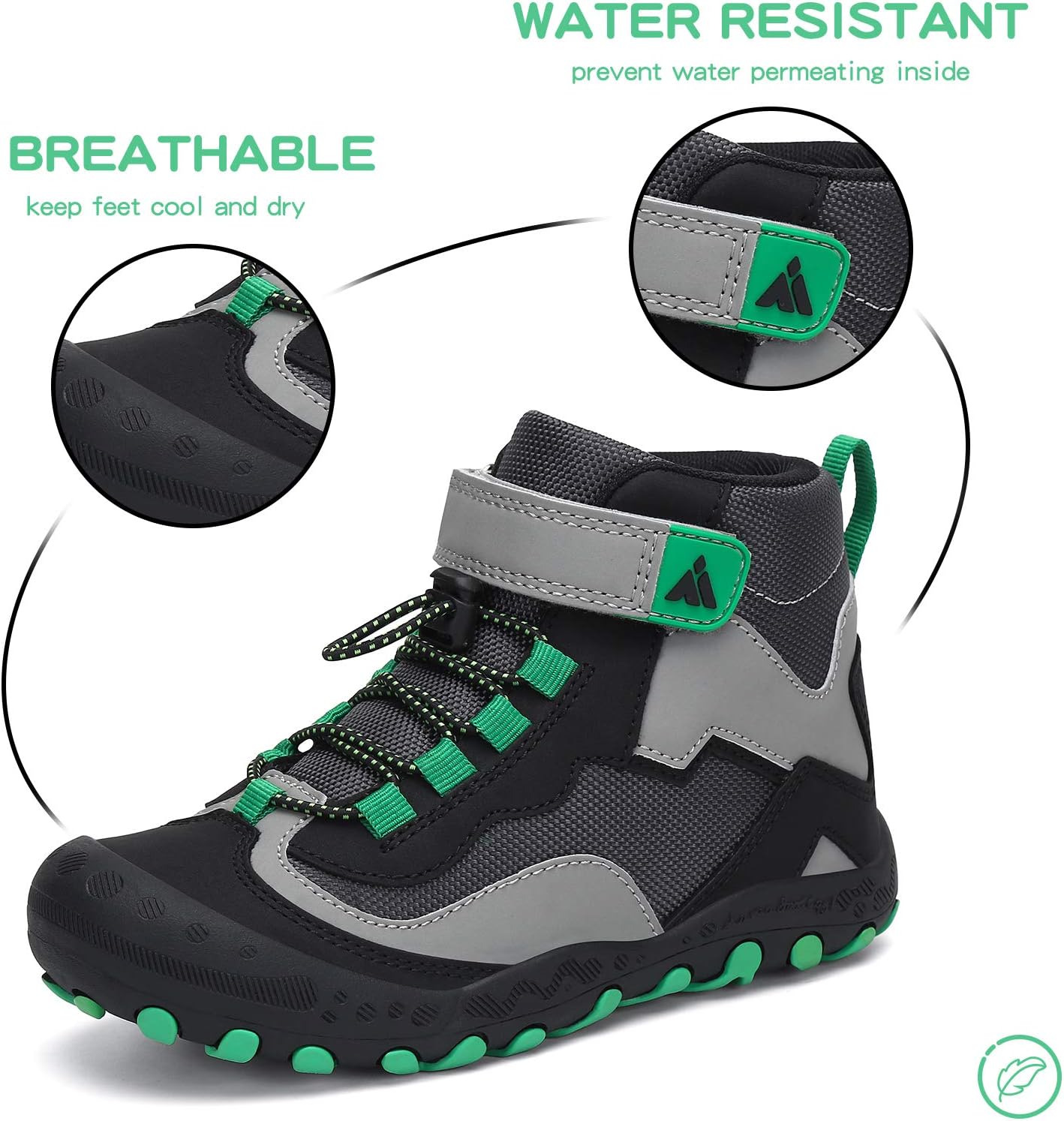 Mishansha Kids Water Resistant Hiking Boots, Boys Girls Anti Collision Anti-Skid Athletic Outdoor Adventure Trekking Shoes