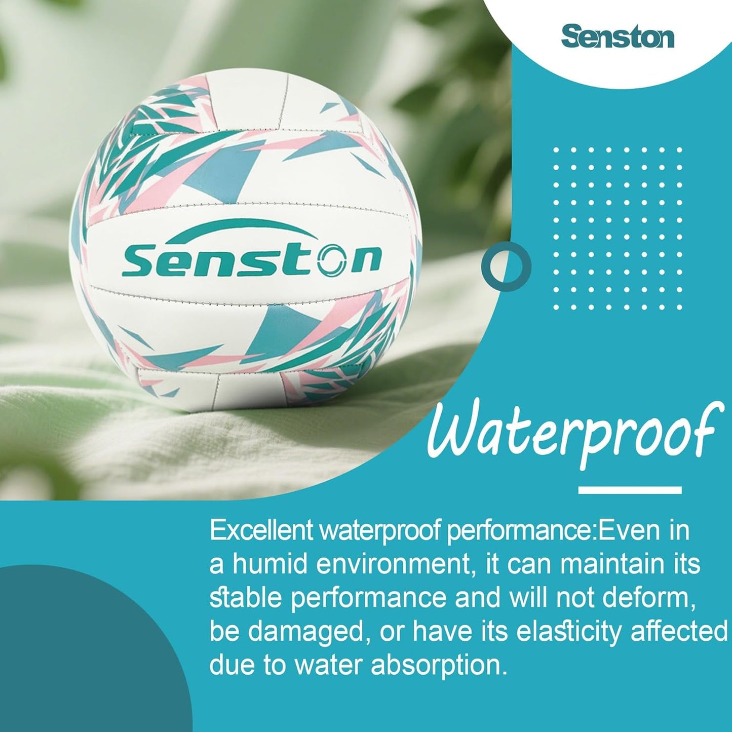 Senston Premium PVC Volleyball Size 5 – Indoor/Outdoor Volleyball, All-Weather Durable Design for Training, Practice & Beach Games (Meets Official Size Standards)