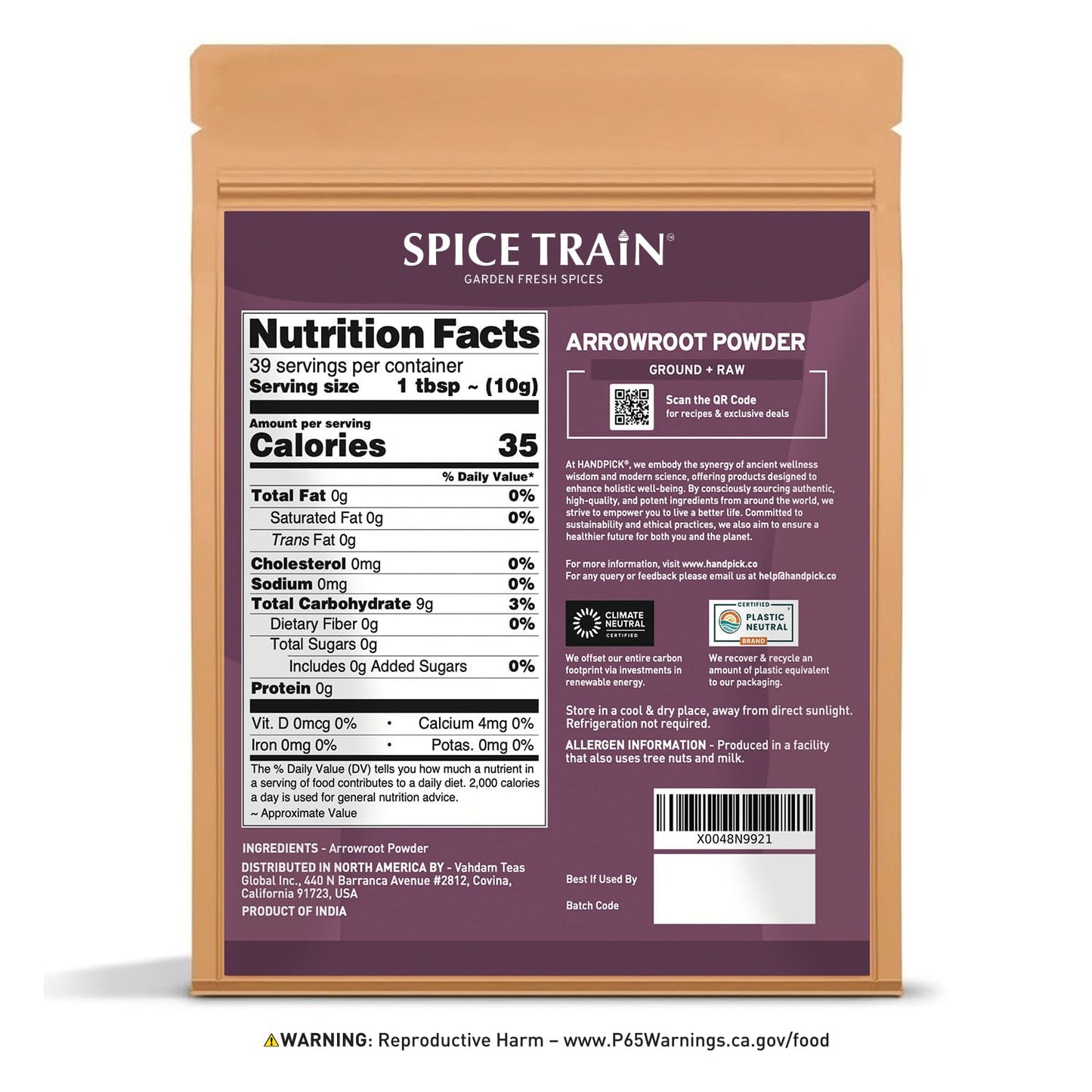 Arrowroot Powder (397g/14oz) Natural Thickener, Fine Ground | Wheat Flour Substitute | Non GMO, Gluten Free, Dairy Free | Neutral Flavor, Ideal for Baking/Cooking | Resealable Ziplock Pouch