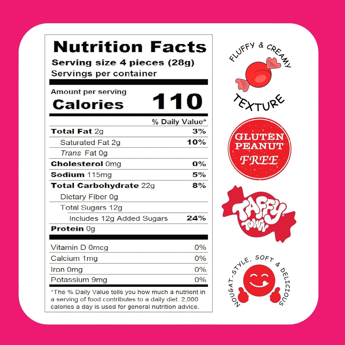 Taffy Town Saltwater Taffy, Cotton Candy, 2.5Lb