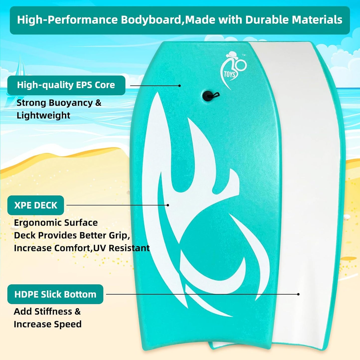 Body Board Lightweight with EPS Core