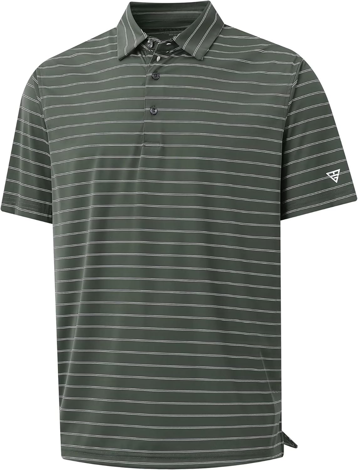 M MAELREG Mens Striped Golf Shirts Short Sleeve Silk-Like Touch Water-Resistant Breathable Soft Collared Polo Shirts for Men