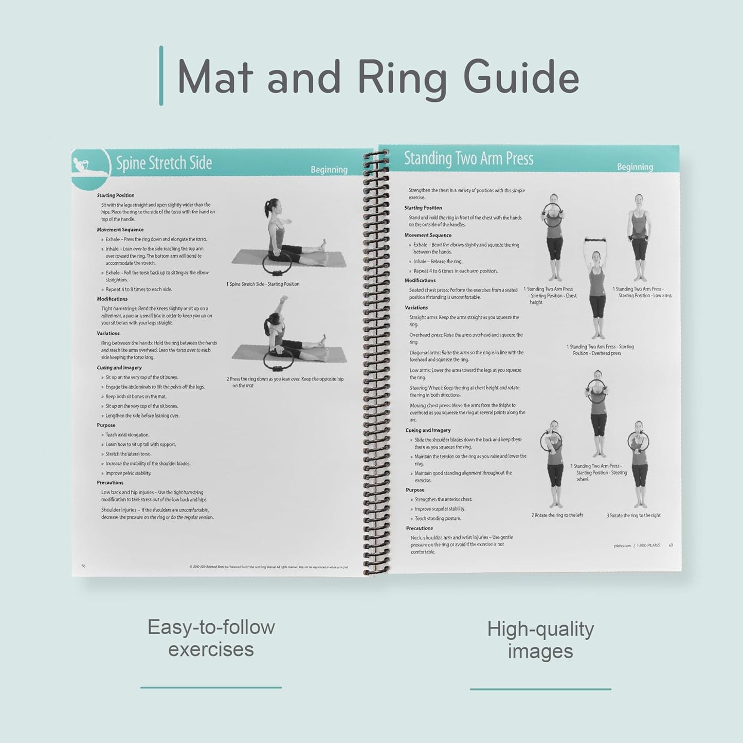 Balanced Body Mat and Ring Guide, Pilates Mat and Ring Guide for Workout Equipment, for Home Gym or Studio Use