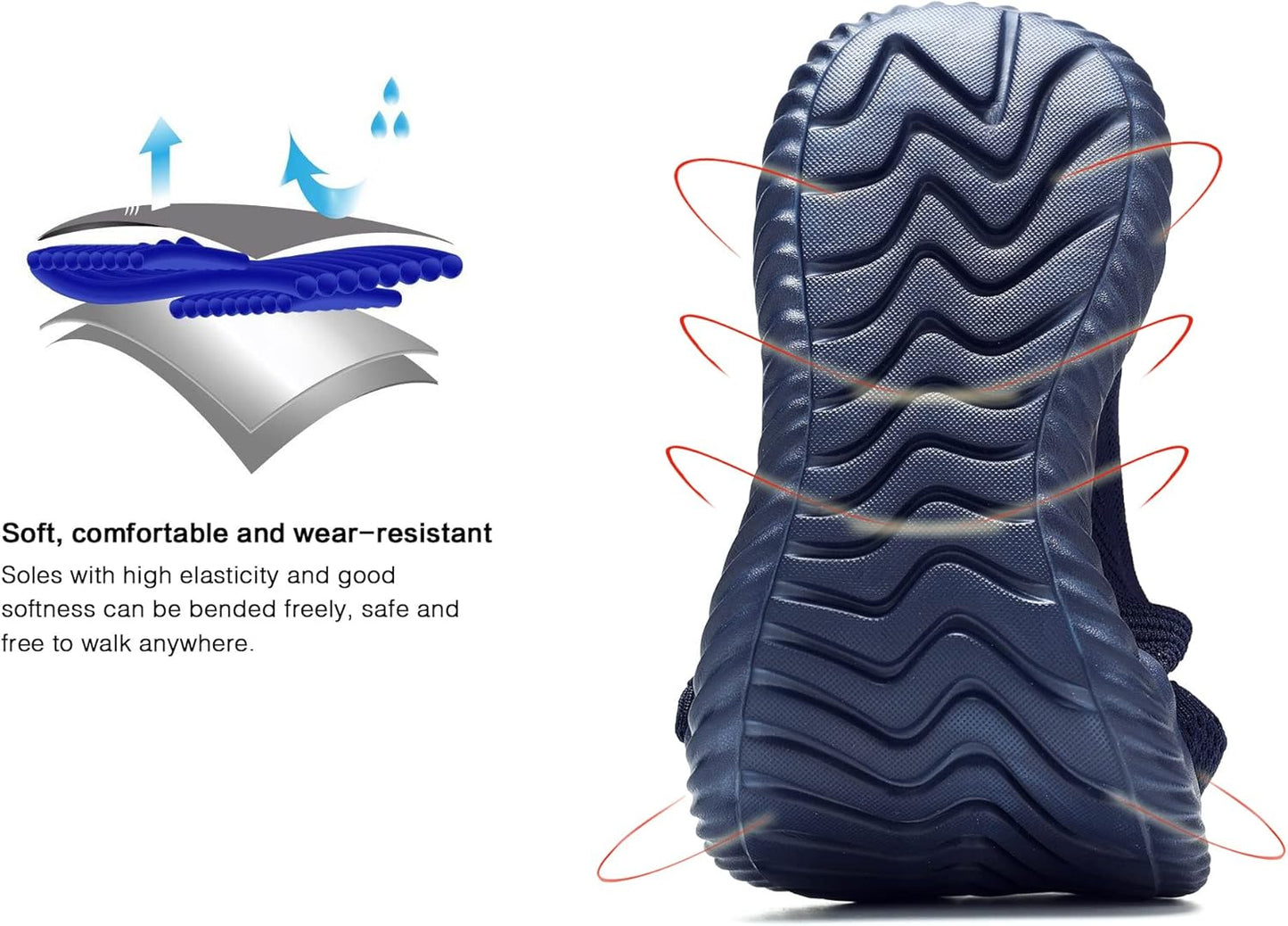 Men's Non Slip Running Shoes Ultra Light Breathable Casual Walking Shoes Fashion Sneakers Mesh Workout Sports Shoes