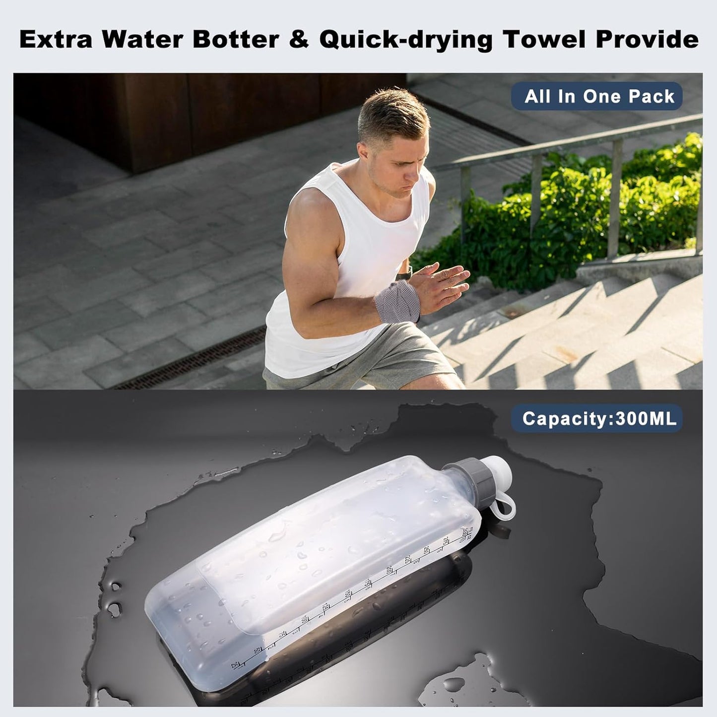 Ultimate Running Belt for Women and Men, Water Proof Running Belts Fanny Pack with Water Bottle, Slim Running Bag Belts with Phone Holder Bottle Holder Adjustable Fit for Runner (Medium)