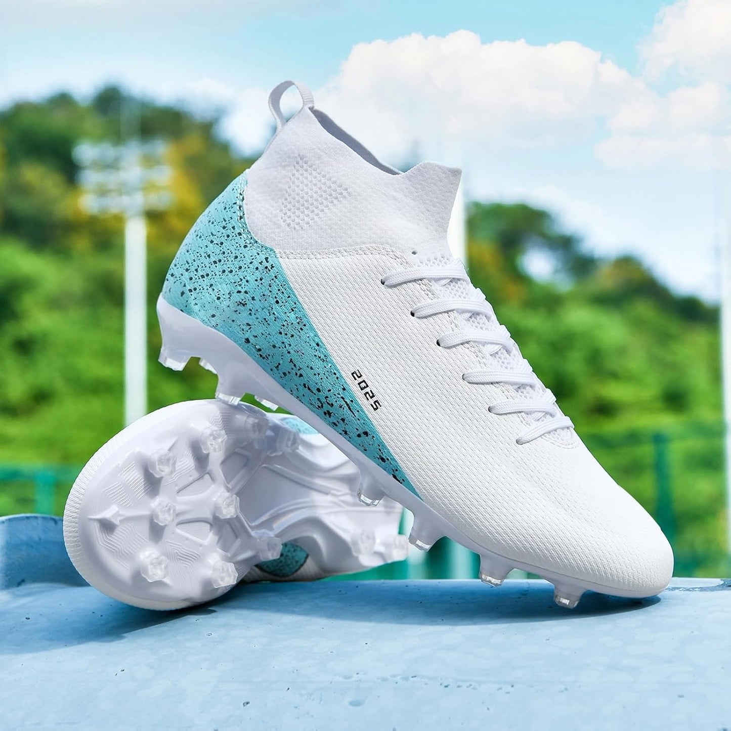 Soccer Cleats for Mens Womens Indoor Soccer Shoes Unisex Baseball Turf Shoes Youth Rugby Shoes Adult AG FG TF Football Boots Wide Training Sneaker