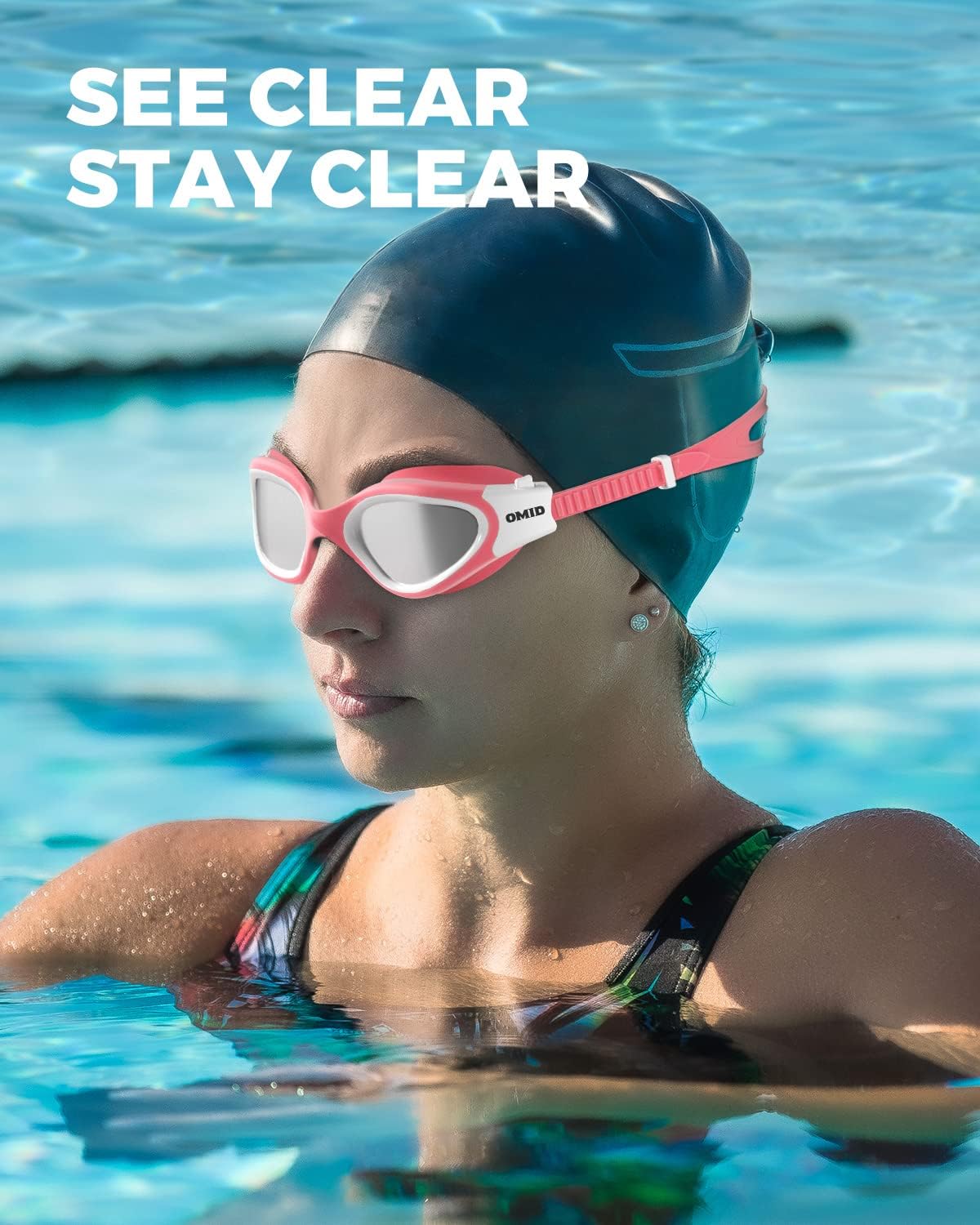 OMID Swim Goggles, P2 Polarized Swimming Goggles for Men Anti-fog Goggles Swimming for Adult Women