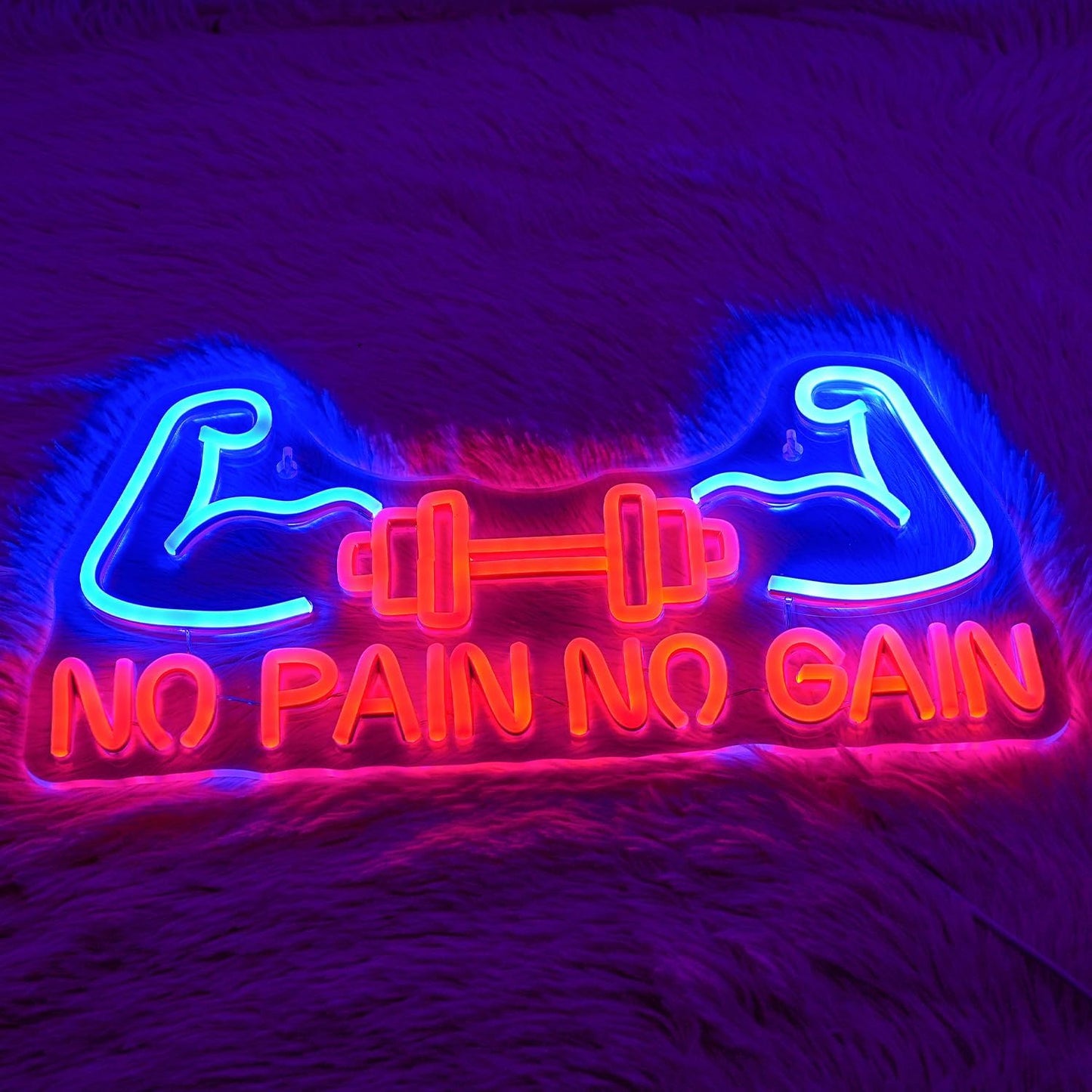 No Pain No Gain Neon Sign for Gym Decor Gym Neon Light Muscle Led Neon Sign Dumbbell LED Neon Light Weightlifting Neon Lights Fitness Club Neon Signs for Gym Fitness Club Store Decoration
