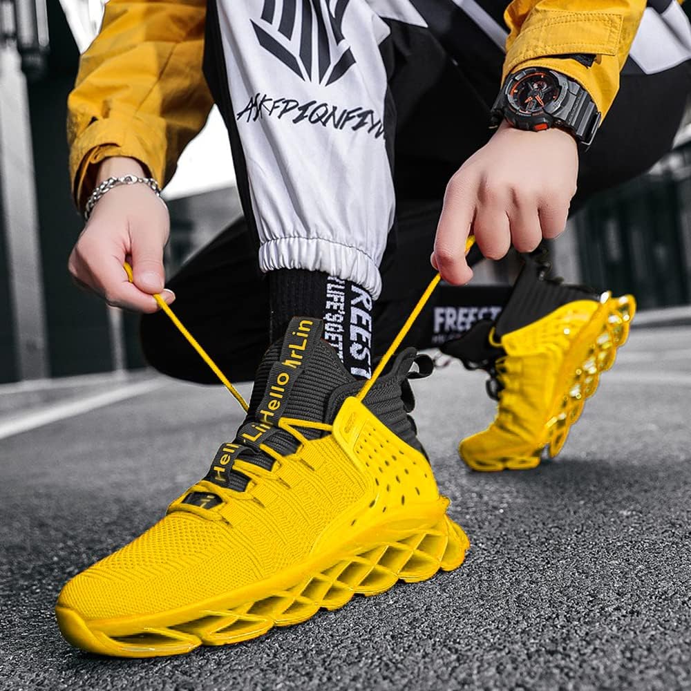 Hello MrLin Men's Running Shoes Non Slip Athletic Tennis Walking Blade Type Sneakers Hip Hop