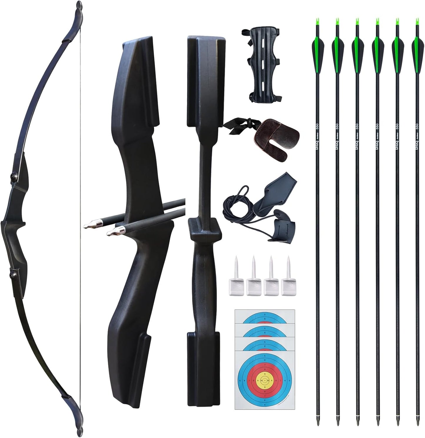 D&Q Archery Bow and Arrow Set for Adults Beginner Teenagers Youth, Takedown Recurve Bow 20lbs 30lbs 40lbs Left and Right Handed Bow, Recurve Bow Set for Outdoor Target Practice