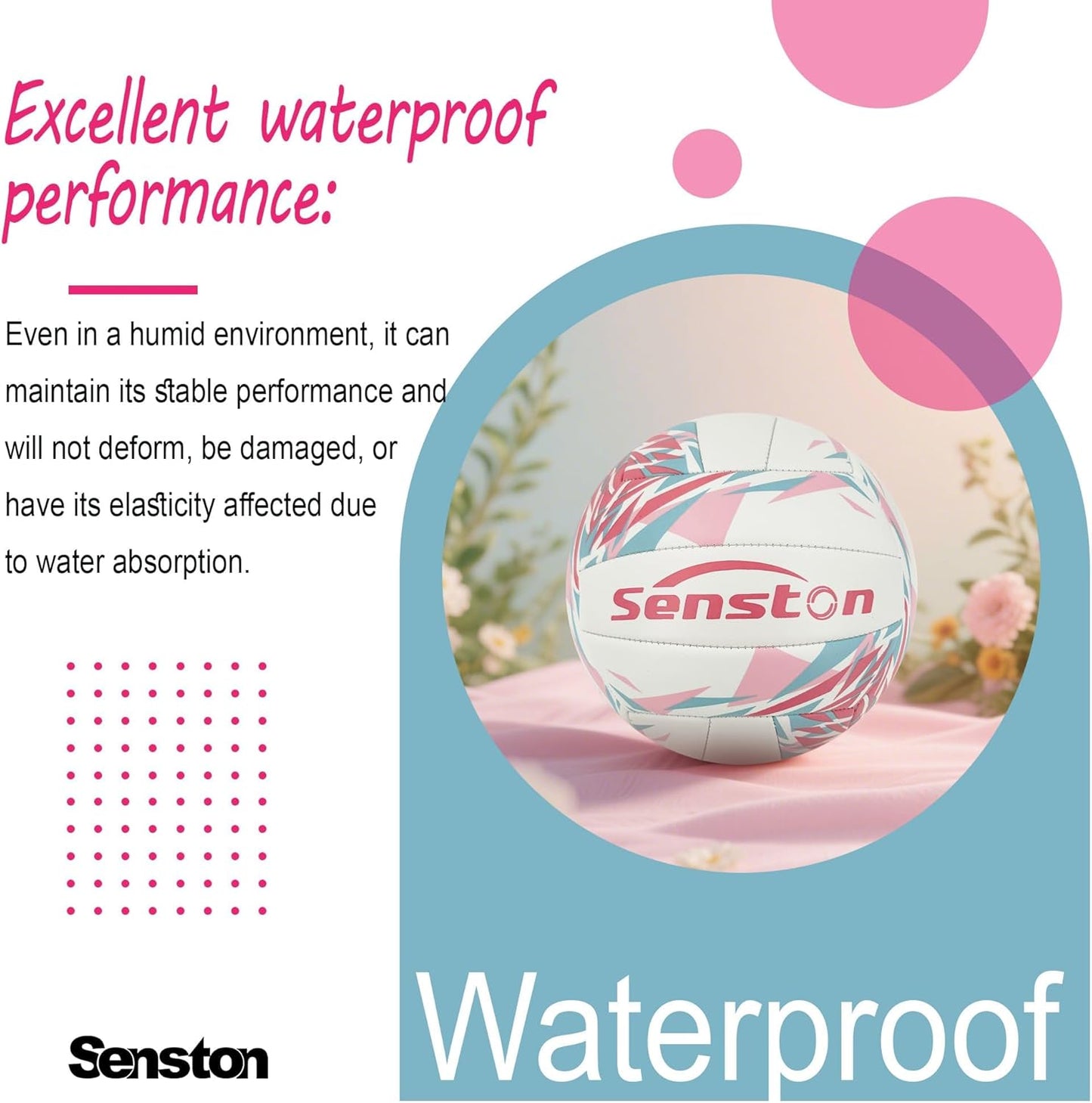Senston Premium PVC Volleyball Size 5 – Indoor/Outdoor Volleyball, All-Weather Durable Design for Training, Practice & Beach Games (Meets Official Size Standards)