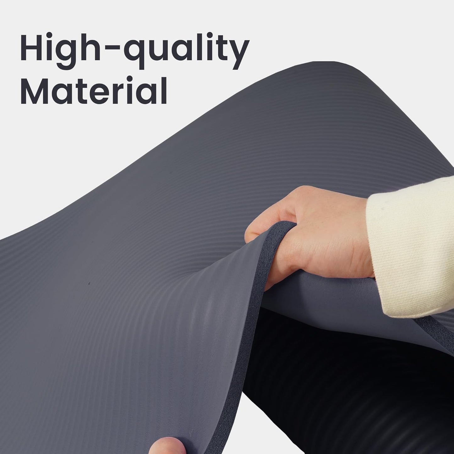 Yoga Mat, 1/2-Inch Extra Thick High Density Exercise Mat, Anti-Tear Exercise Yoga Mat with Carrying Strap, Suitable for Various Yoga Exercises