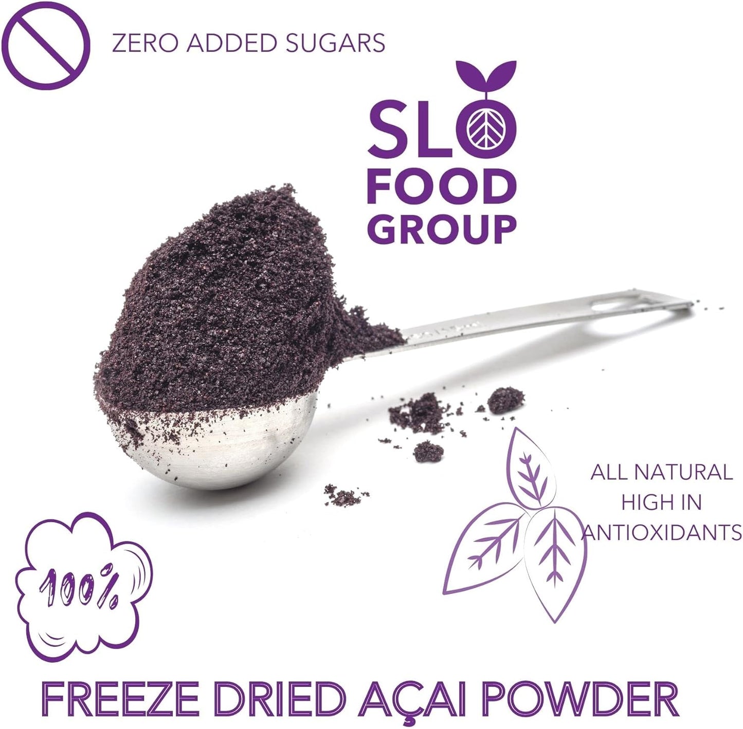 Slofoodgroup Freeze Dried Açaí Powder - Pure Acai Powder from Brazil (1 Lb Açaí), Acai Fruit Powder