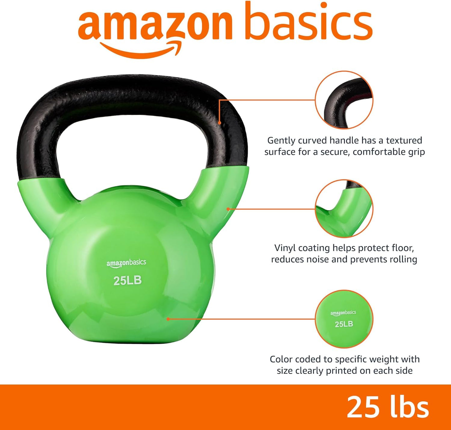Amazon Basics Vinyl Kettlebell