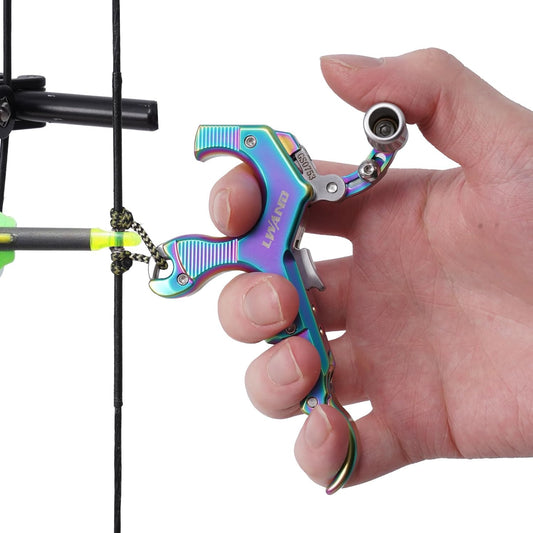 LWANO Archery Compound Bow Release Aids Trigger 3-4 Finger Adjustable Wristband Thumb Arrow Release Aids for Adults Youth Hunting Shooting Training Accessories