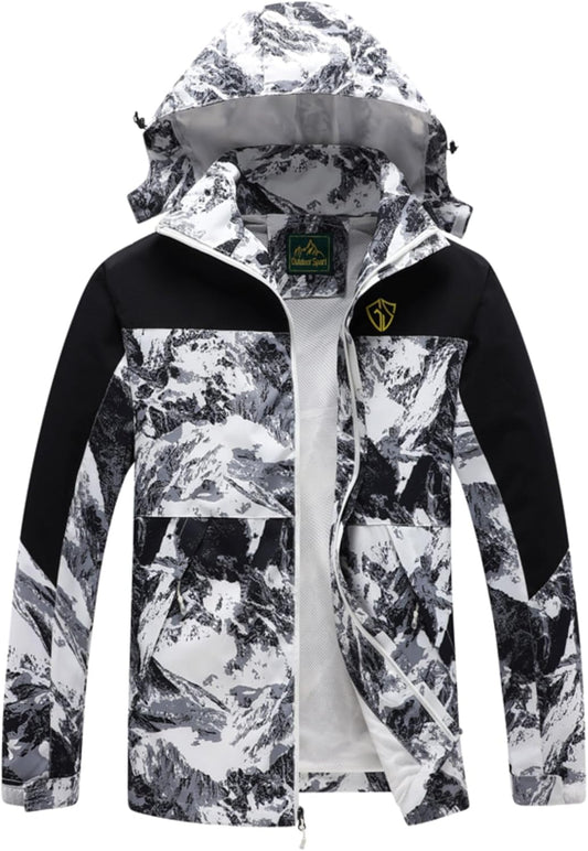 GIISAM Rain Jacket for Men, Mens Waterproof Raincoat Lightweight Rain Jackets Outdoor Rain Coat Windbreaker with Hood