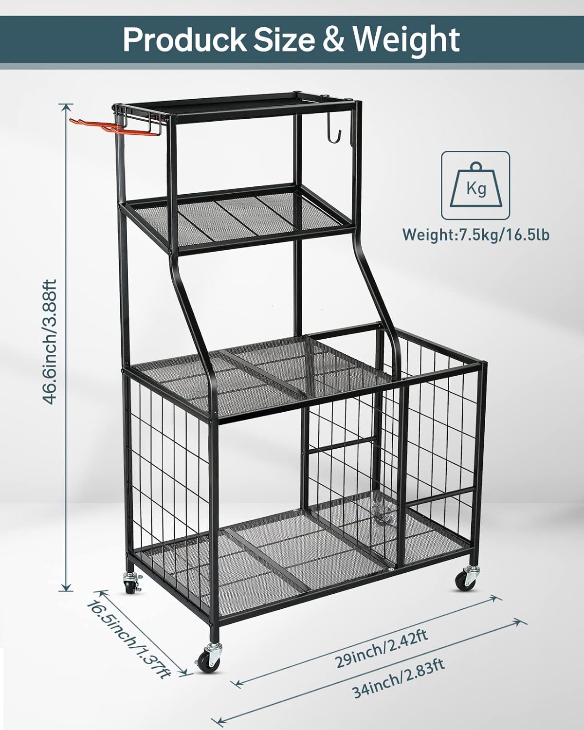 Weight Rack Home Gym Storage, Yoga Mat Storage Rack Workout Equipment Storage Rack for Dumbbells Kettlebell Resistance Band, Exercise Equipment Gym Rack Organizer with Wheel and Levelling Feet