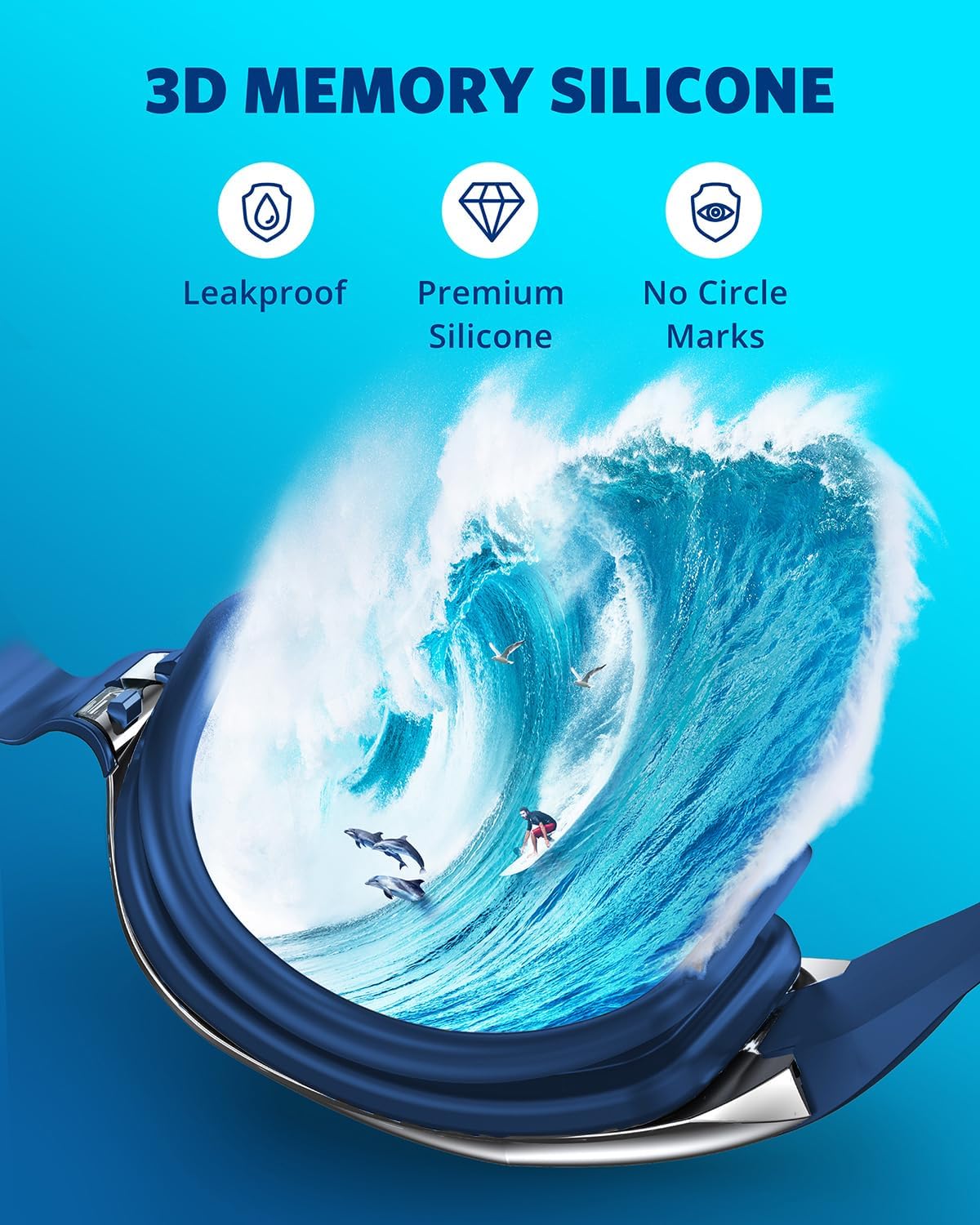 Aegend Swim Goggles, Swimming Goggles No Leaking Full Protection Adult Men Women Youth