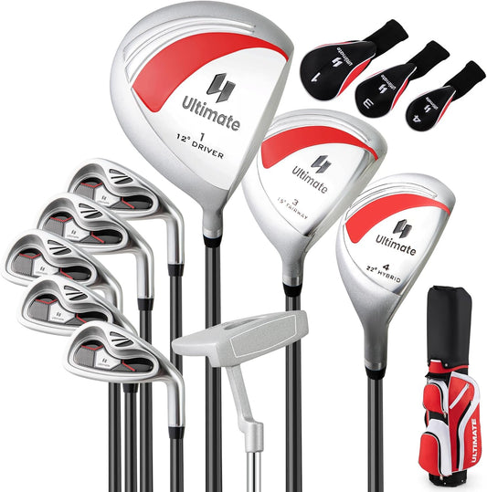 Tangkula 9/10/12 Pieces Women's Complete Golf Clubs Set, Golf Club Package Set with 460CC Driver, Fairway Wood & Hybrid, Irons, Putter, Portable Regular Golf Club Set