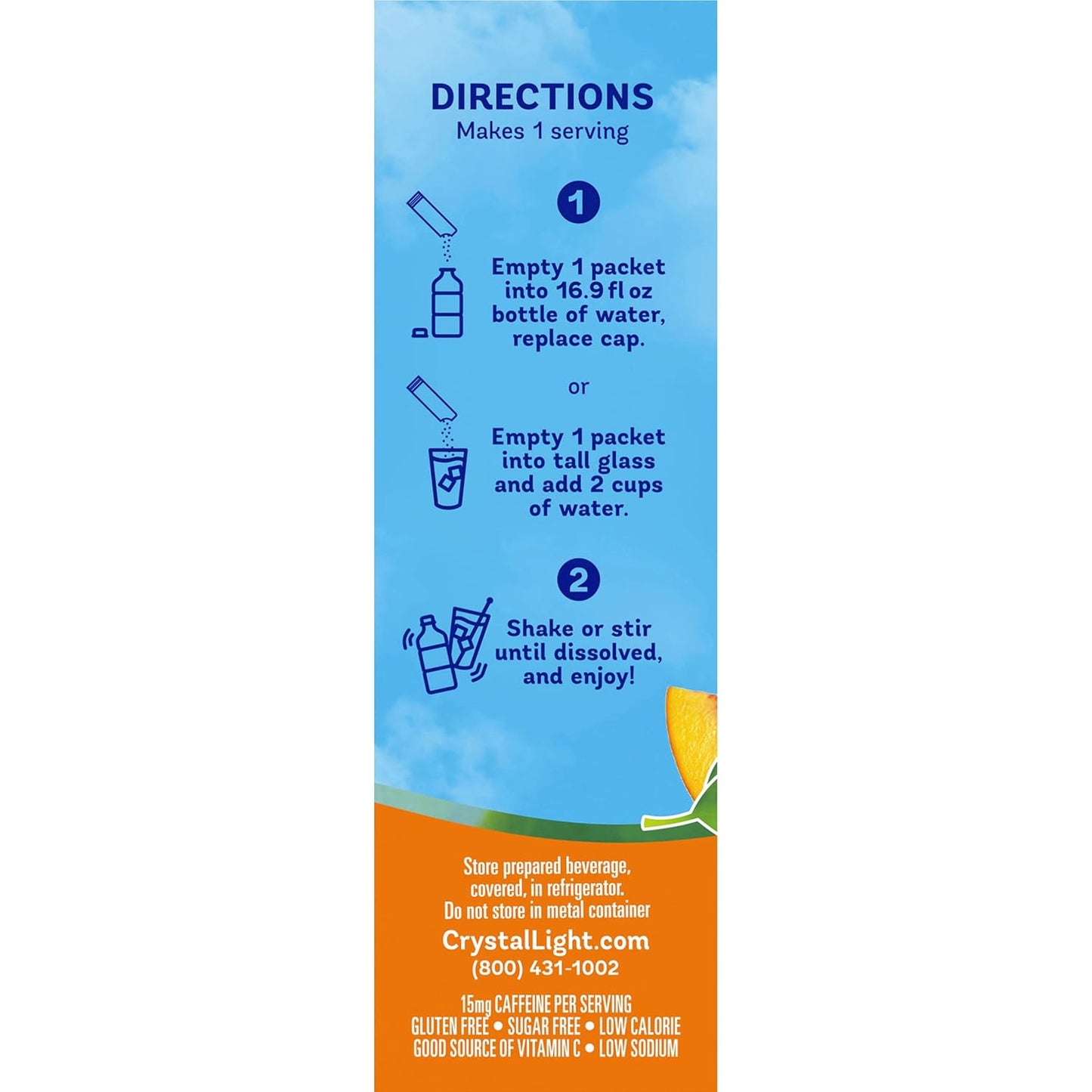 Crystal Light On The Go Peach Mango Green Tea Drink Mix, 10-Packet Box (Pack of 8)